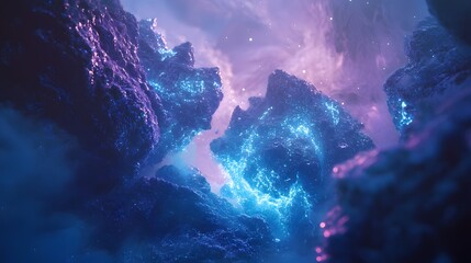 Aufkleber - A designer working with AI-powered 3D glowing visualizations of product features and 2D animated edits. 4k resolution, Cinematic Scene