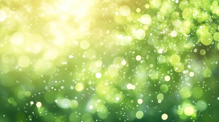 Poster - a visually appealing banner showcasing a vibrant spring background with a multitude of green bokeh l
