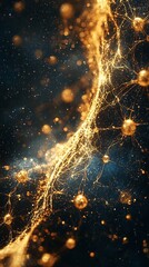 Aufkleber - Digital Interface Showcasing Interconnected Quantum Internet Nodes and Vibrant Particle Structures on Blank Backdrop