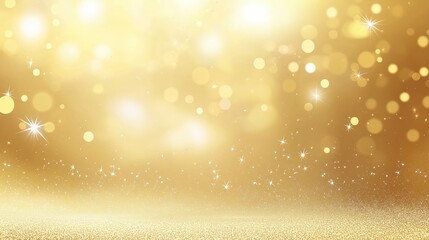 abstract golden background with bokeh effect and shining defocused glitters. festive gold texture fo