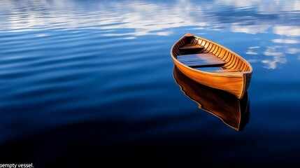 Wall Mural - a wooden boat floating on top of a body of water