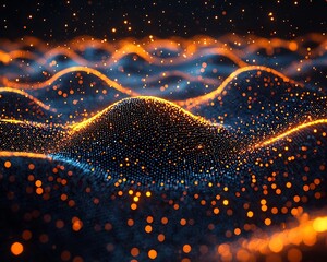 Poster - glowing digital map showcasing quantum internet connections across cities