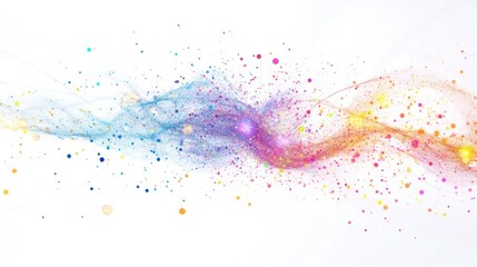 Poster - communication network, featuring interconnected nodes and glowing lines that symbolize data transfer, all set against a pristine white background