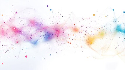 Poster - communication network, featuring interconnected nodes and glowing lines that symbolize data transfer, all set against a pristine white background