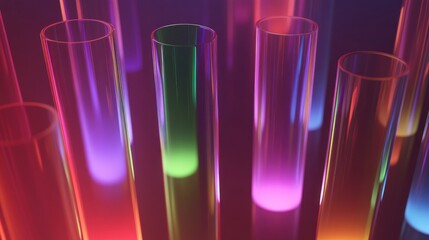 Poster - Illuminated Glass Tubes Abstract Colorful Design