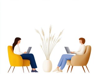 Poster - Collaborative workspace home office digital interaction modern design creative environment