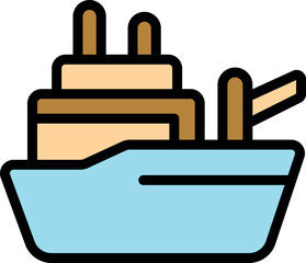 Poster - cargo ship sailing peacefully, symbolizing efficient logistics and global maritime transport in a si