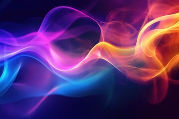 Poster - Abstract Neon Colors Flowing Smoothly in a Dynamic Display of Light and Energy, Capturing the Essence of Motion and Vibration in a Vibrant Palette