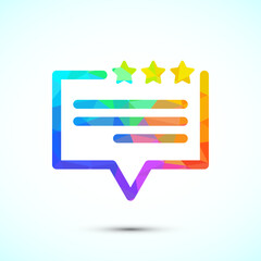 Aufkleber - Testimonial icon, Quote icon, Quotation mark sign low poly style