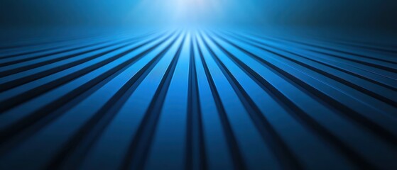 Poster - Abstract blue background with horizontal lines creating depth and perspective.