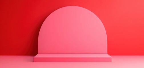 Poster - Abstract pink backdrop creating a modern and minimalistic display area.