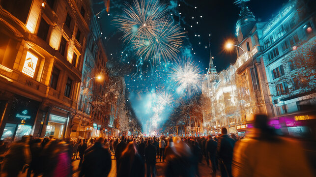 celebrating new year in the city