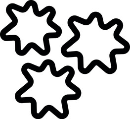 Poster - Simple line art illustration of three irregular stars forming a triangular pattern, ideal for minimalist designs