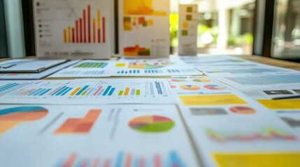 Poster - Colorful Charts and Graphs Spread Across a Table