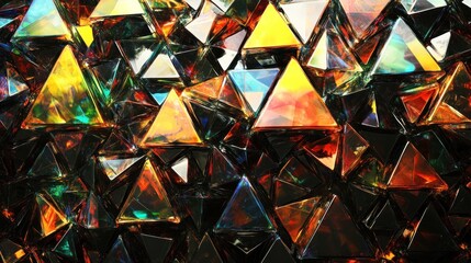 Poster - Abstract Triangular Gemstone Mosaic Pattern