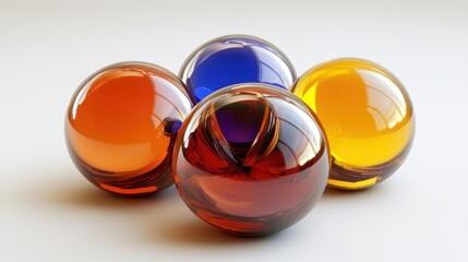 Poster - Colorful Glass Spheres Arranged in a Cluster