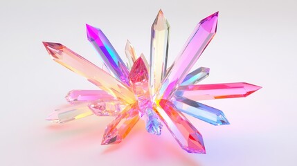 Aufkleber - Iridescent Crystals Cluster Glowing Brightly