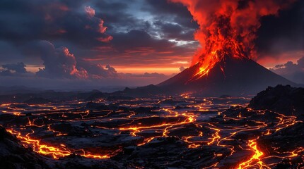 Poster - Volcanic eruption of Mount Etna, Sicily, Italy.