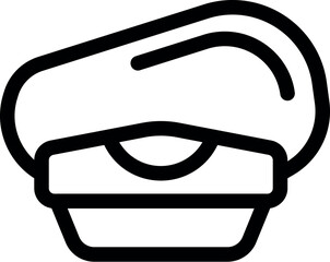 Poster - Simple line icon of a police cap symbolizing law enforcement, authority, and security