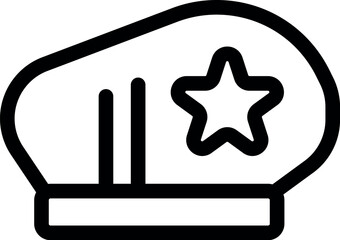 Poster - Simple line drawing of a police hat symbolizing law enforcement, authority, and public safety