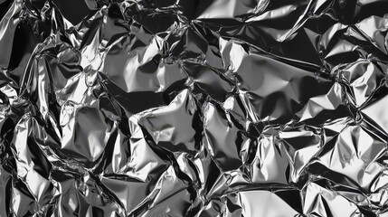 Poster - Shimmering metallic crinkled foil texture creating a modern and sleek aesthetic.