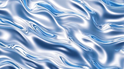 Poster - Abstract blue and white waves creating a fluid, serene texture, evoking a sense of calm and tranquility.