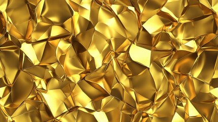 Poster - A stunning, crumpled gold foil texture that shines with a rich luster, creating a luxurious and elegant effect.