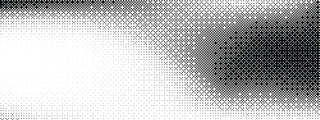 Poster - Pixel dithering gradient. Bitmap texture background. Black and white random pixels pattern. Retro glitchy vector art illustration. Monochromatic dissolve effect. 8 bit video game screen wallpaper.