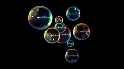 Aufkleber - Abstract liquid circles on a background of multi color with spacing. 3D design of a rainbow-colored spherical. Template for a trendy gradient in a minimal style. 3D rendering