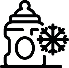Poster - Baby formula container with snowflake symbol, highlighting proper storage and emphasizing the importance of maintaining optimal temperature for infant nutrition
