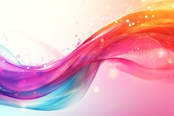 Wall Mural - colorful abstract wave with vibrant gradient and particles
