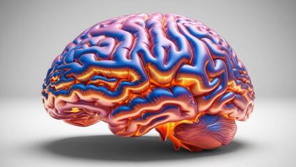 Poster - brain split into glowing fractals of neuron activity, showcasing diversity of thought processes and behavioral patterns