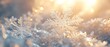 © Ytnart - Winter Wonderland: A delicate snowflake glistens in the soft, golden light of a winter sunset, surrounded by other snowflakes and shimmering bokeh. This image evokes a sense of peace, tranquility.