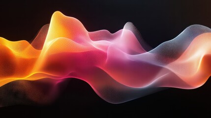 Poster - 3D rendered colorful gradient wave with chromatic light effects.

