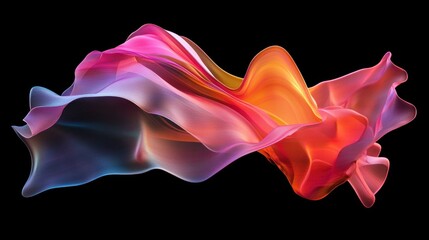 Poster - 3D rendered colorful gradient wave with chromatic light effects.

