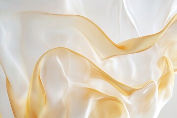 Wall Mural - smooth cream silk fabric with elegant golden waves