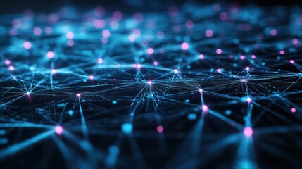 Poster - Abstract Network Visualization Showing Connections and Data Flow