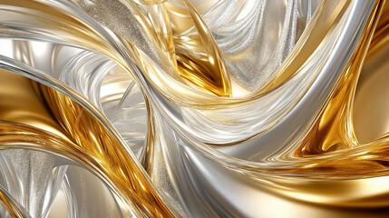 Poster - Kaleidoscopic Abstract Art with Metallic Accents