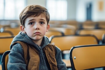 Poster - A student sitting at a desk in a typical classroom setting, ready to learn