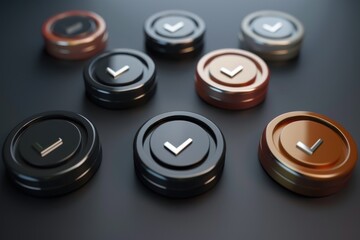 Poster - Tableware, flat lay photography, detail shot of buttons