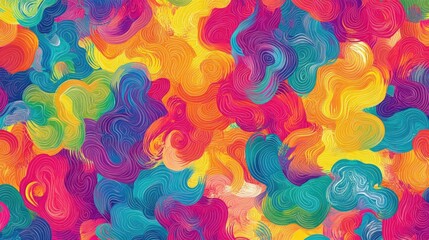 Poster - Colorful abstract design with swirling shapes and bright colors