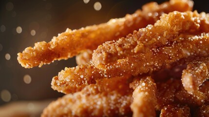 Poster - A plate of crispy fried foods sits atop a rustic wooden table