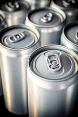 Poster - Close-up shot of a collection of soda cans