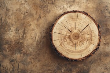Poster - A natural wooden slice used as a decorative piece on a wall, perfect for home decor or office use