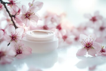 Poster - A jar of cream sitting on a table, ready for use