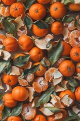 Poster - Fresh oranges with leaves, perfect for still life photography or food illustration