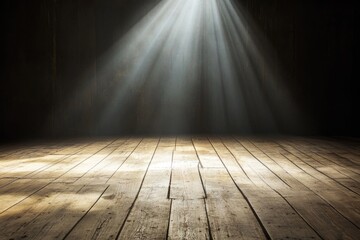 Poster - A dark room lit by soft glow from the ceiling, suitable for use in interior design or architecture illustrations