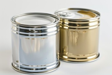 Poster - Two tin cans sit together on a surface