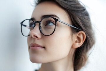 Poster - A close-up shot of a woman with glasses, great for portraits or everyday use