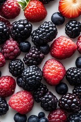 Poster - Fresh fruit on a clean white background, suitable for food or still life photography